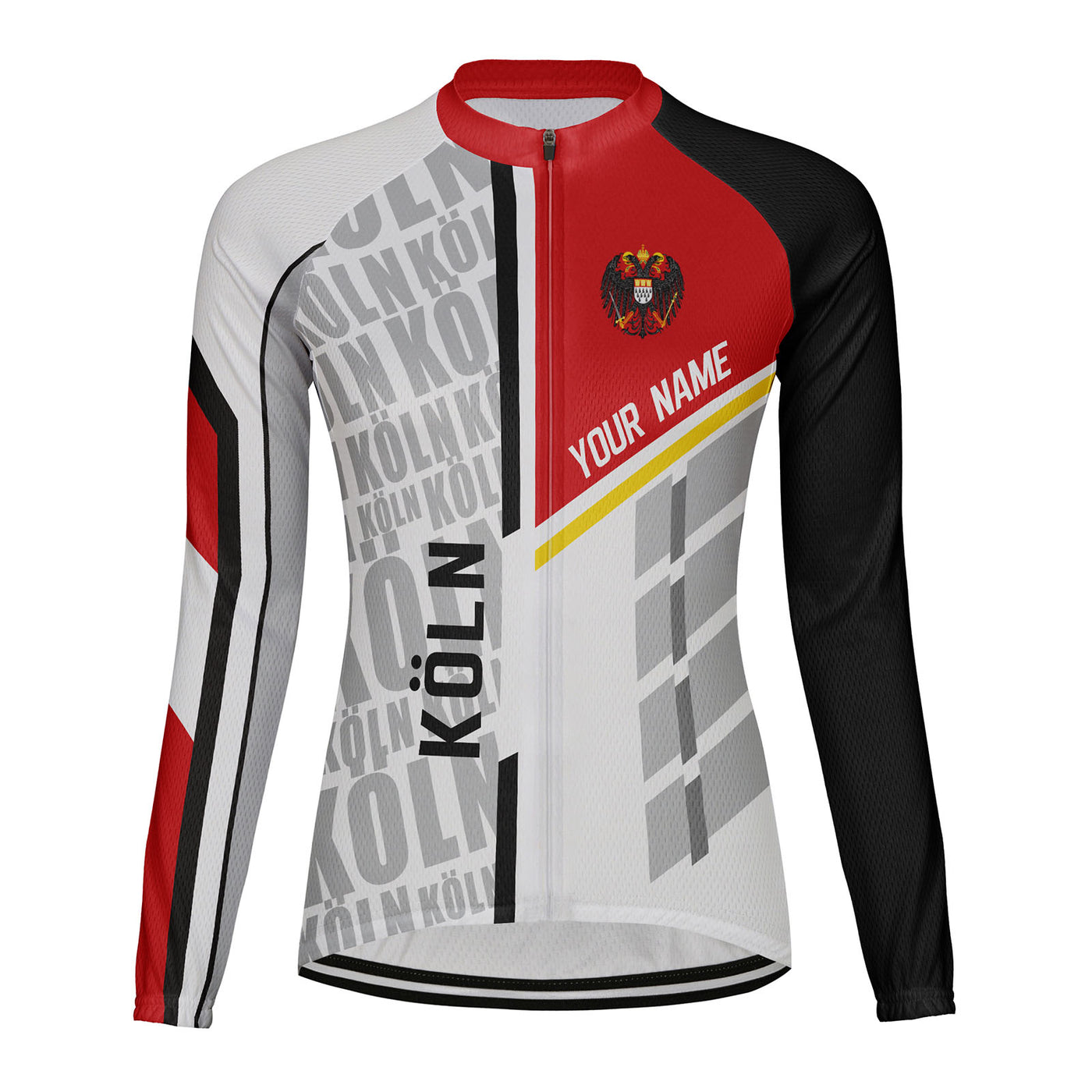 Personalized Köln Women's Winter Thermal Fleece Cycling Jersey Long Sleeve