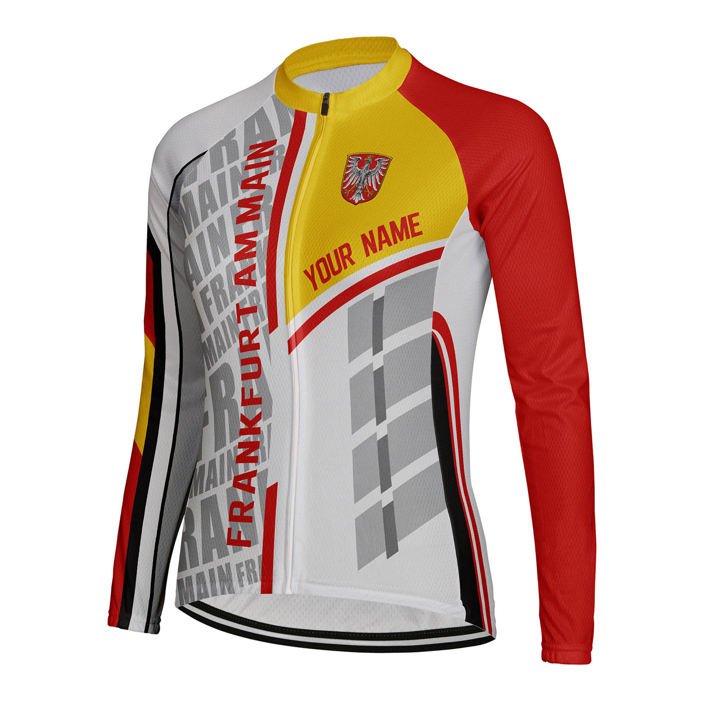 Personalized Frankfurt am Main Women's Winter Thermal Fleece Cycling Jersey Long Sleeve