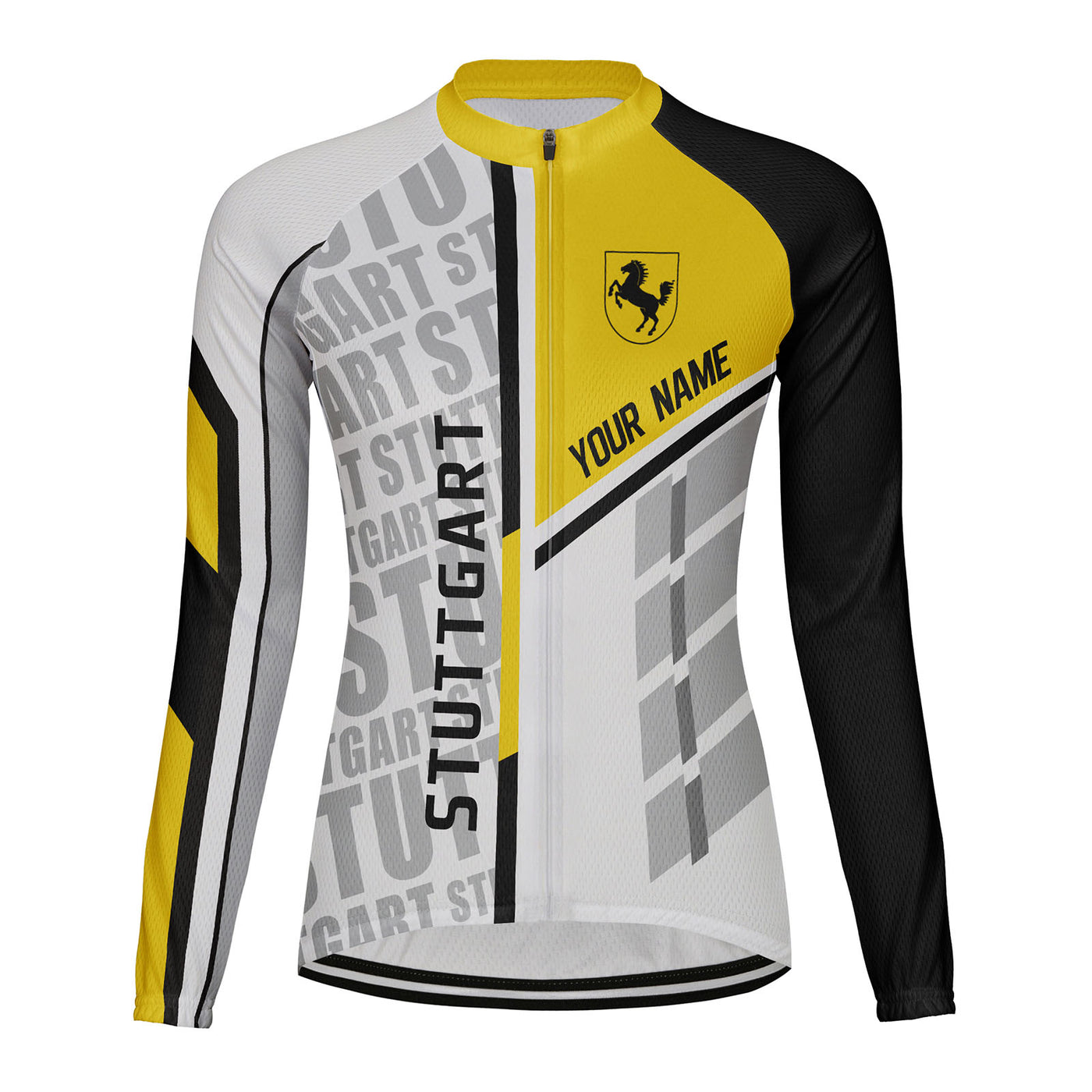Personalized Stuttgart Women's Winter Thermal Fleece Cycling Jersey Long Sleeve
