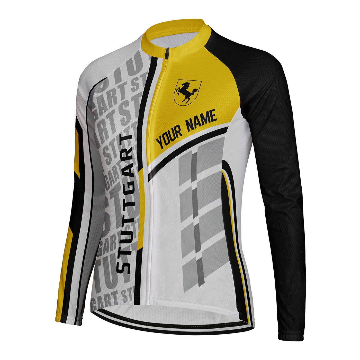 Personalized Stuttgart Women's Winter Thermal Fleece Cycling Jersey Long Sleeve