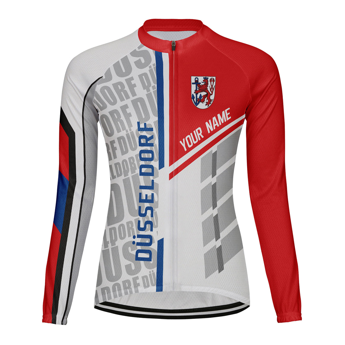 Personalized Düsseldorf Women's Winter Thermal Fleece Cycling Jersey Long Sleeve
