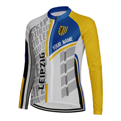 Personalized Leipzig Women's Winter Thermal Fleece Cycling Jersey Long Sleeve