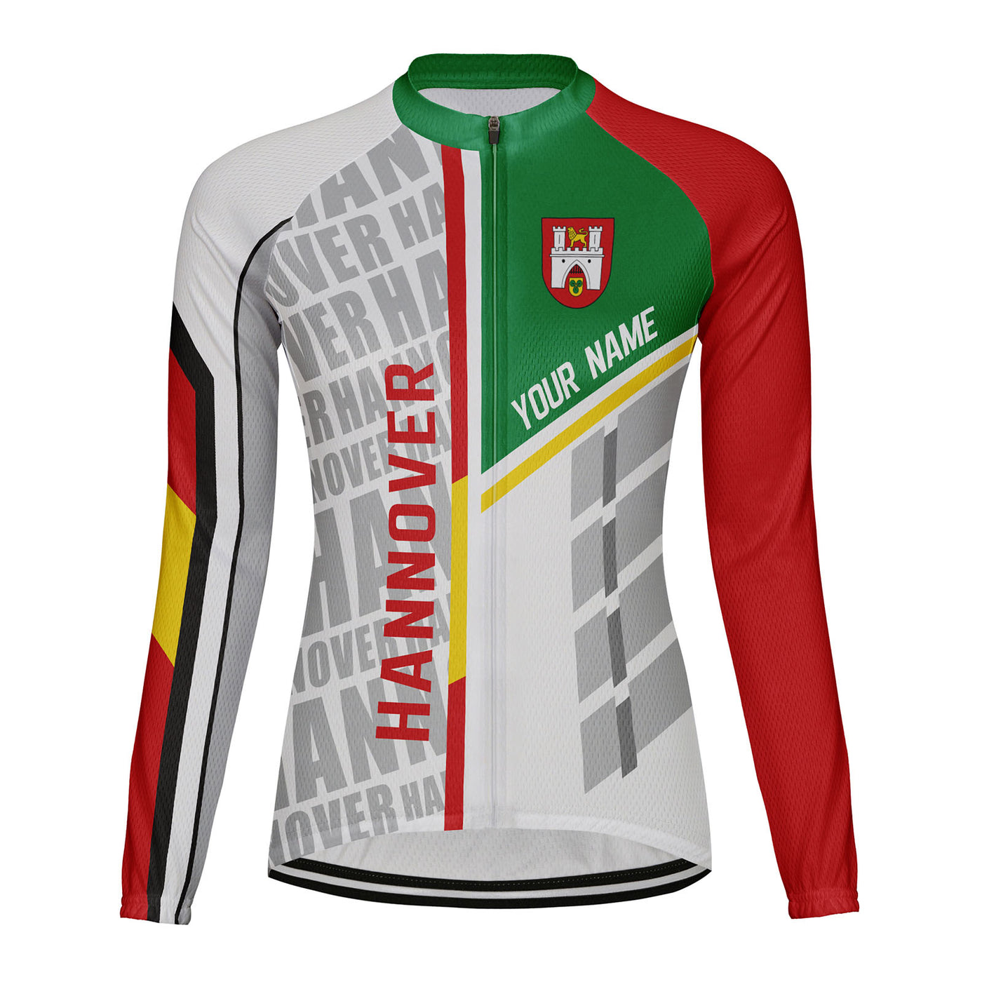 Personalized Hannover Women's Winter Thermal Fleece Cycling Jersey Long Sleeve