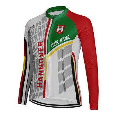 Personalized Hannover Women's Winter Thermal Fleece Cycling Jersey Long Sleeve