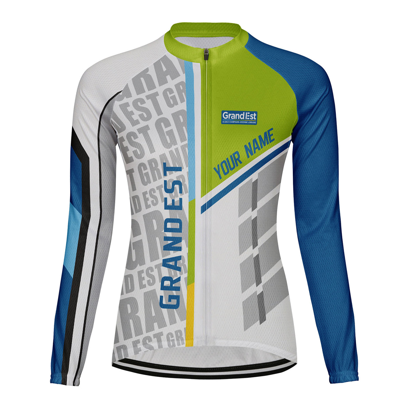 Personalized Grand Est Women's Winter Thermal Fleece Cycling Jersey Long Sleeve
