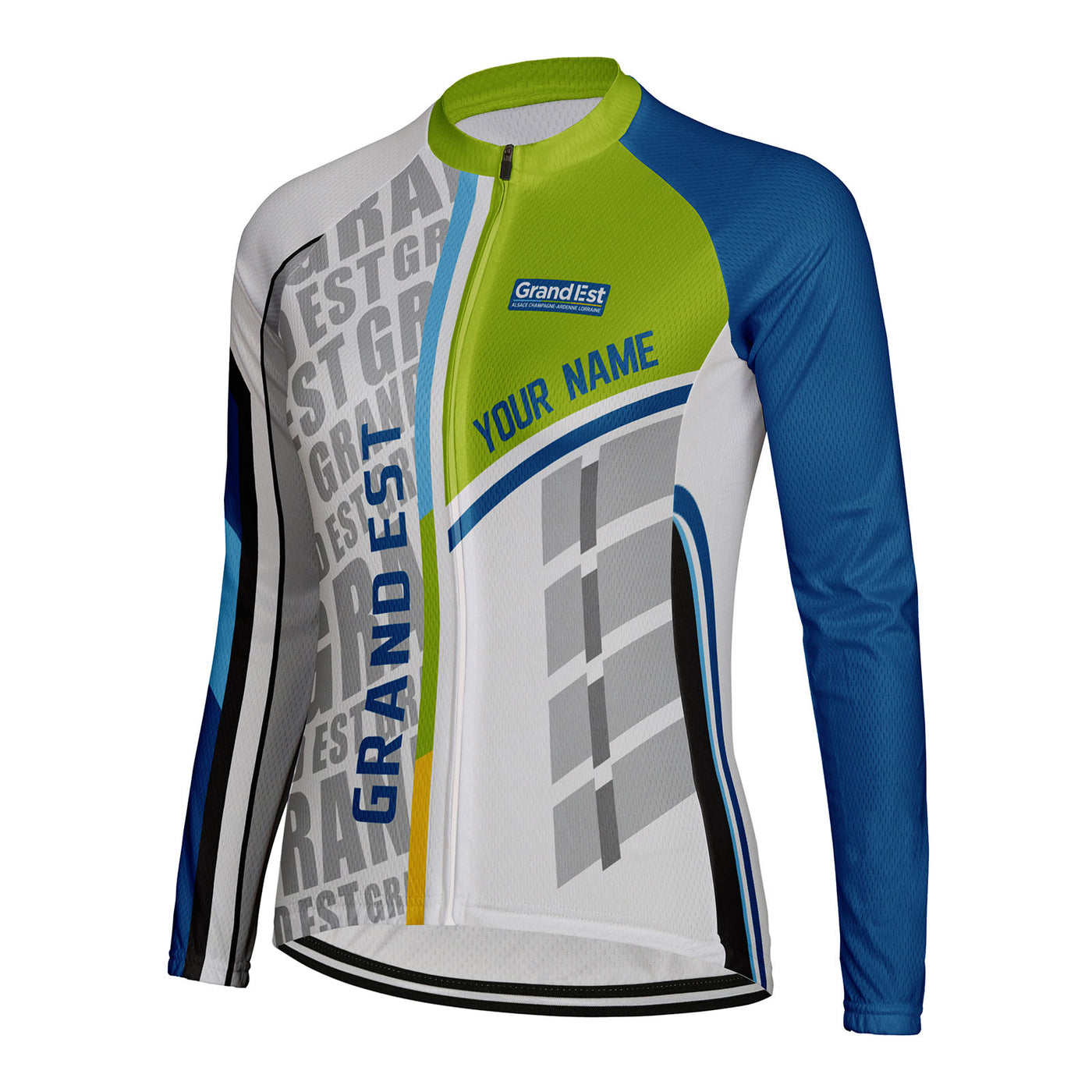 Personalized Grand Est Women's Winter Thermal Fleece Cycling Jersey Long Sleeve