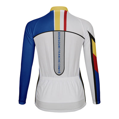 Personalized Bourgogne Franche Comté Women's Winter Thermal Fleece Cycling Jersey Long Sleeve