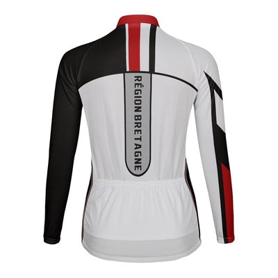 Personalized Région Bretagne Women's Winter Thermal Fleece Cycling Jersey Long Sleeve