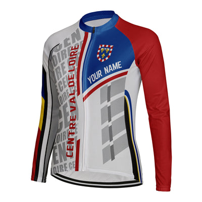 Personalized Centre Val de Loire Women's Winter Thermal Fleece Cycling Jersey Long Sleeve