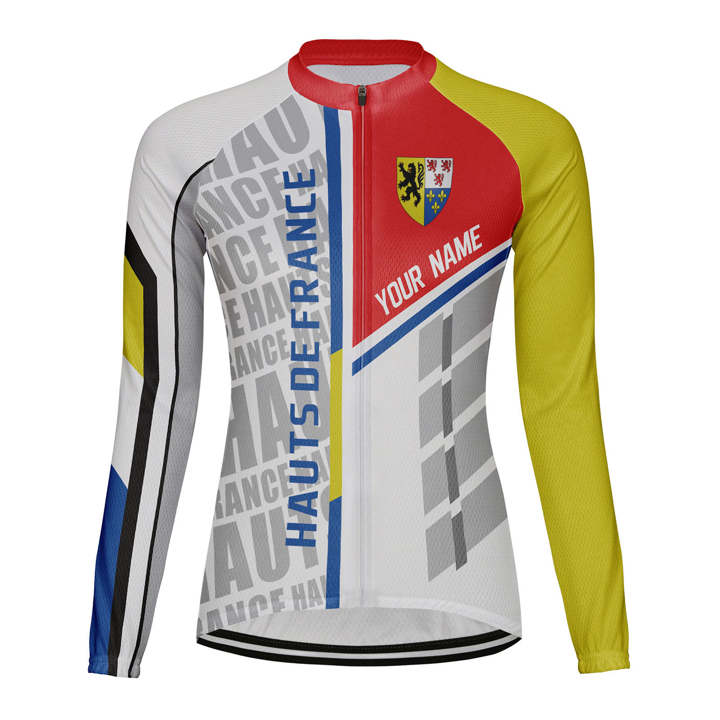 Personalized Hauts de France Women's Winter Thermal Fleece Cycling Jersey Long Sleeve