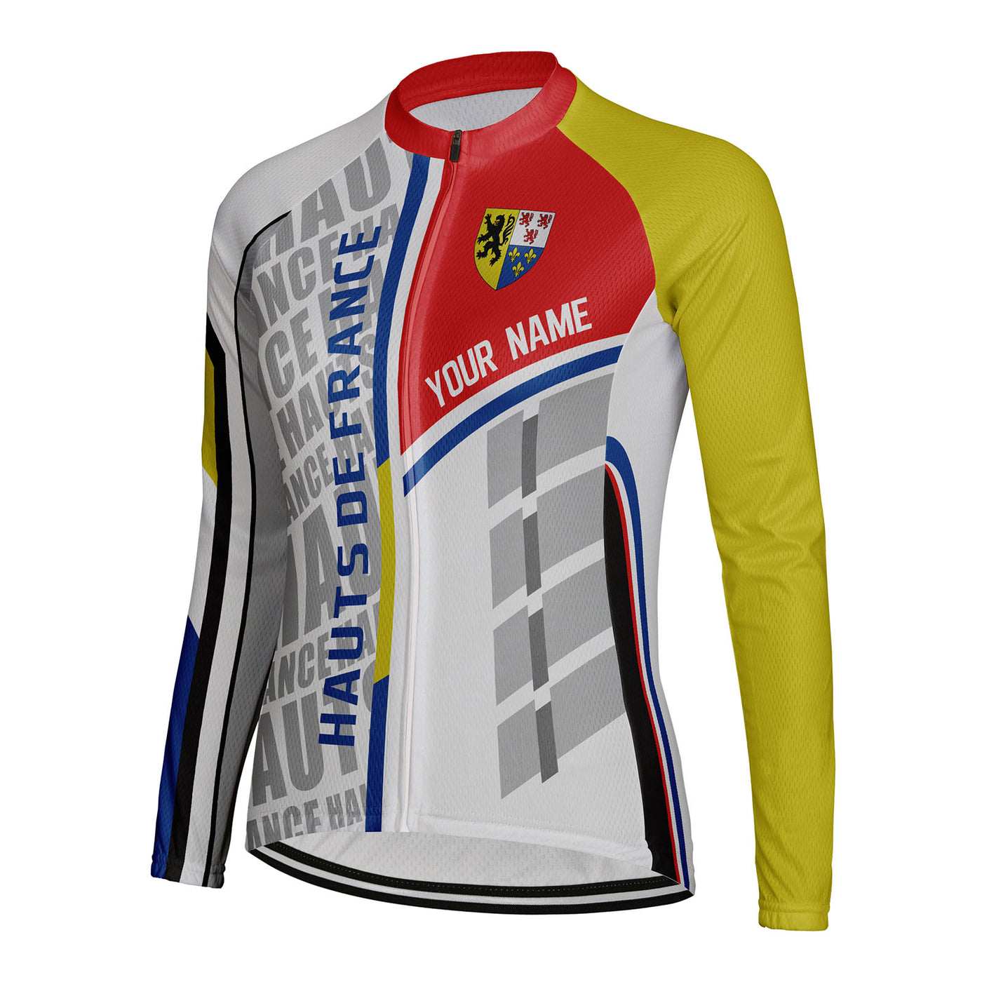 Personalized Hauts de France Women's Winter Thermal Fleece Cycling Jersey Long Sleeve