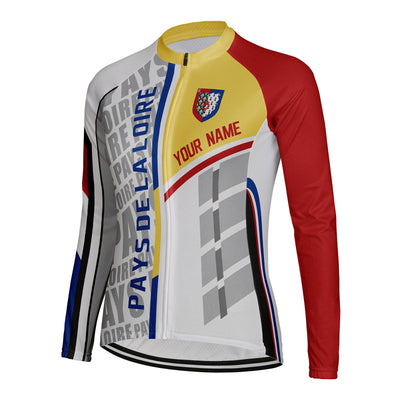 Personalized Pays de la Loire Women's Winter Thermal Fleece Cycling Jersey Long Sleeve