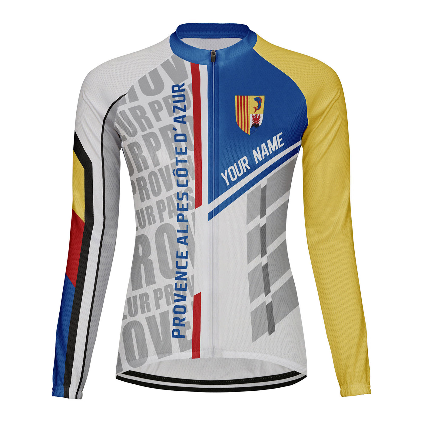 Personalized Provence Alpes Côte D'azur Women's Winter Thermal Fleece Cycling Jersey Long Sleeve