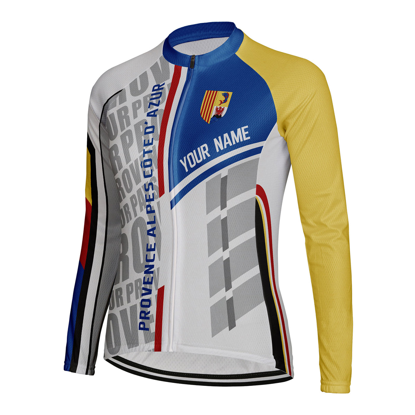 Personalized Provence Alpes Côte D'azur Women's Winter Thermal Fleece Cycling Jersey Long Sleeve