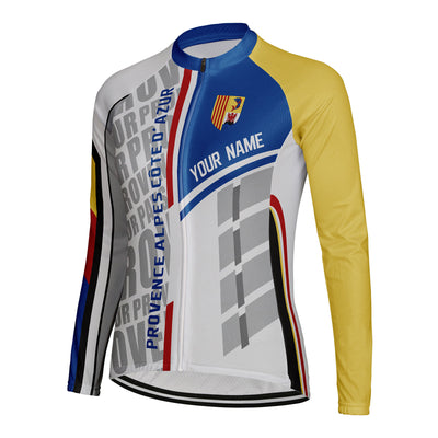 Personalized Provence Alpes Côte D'azur Women's Winter Thermal Fleece Cycling Jersey Long Sleeve