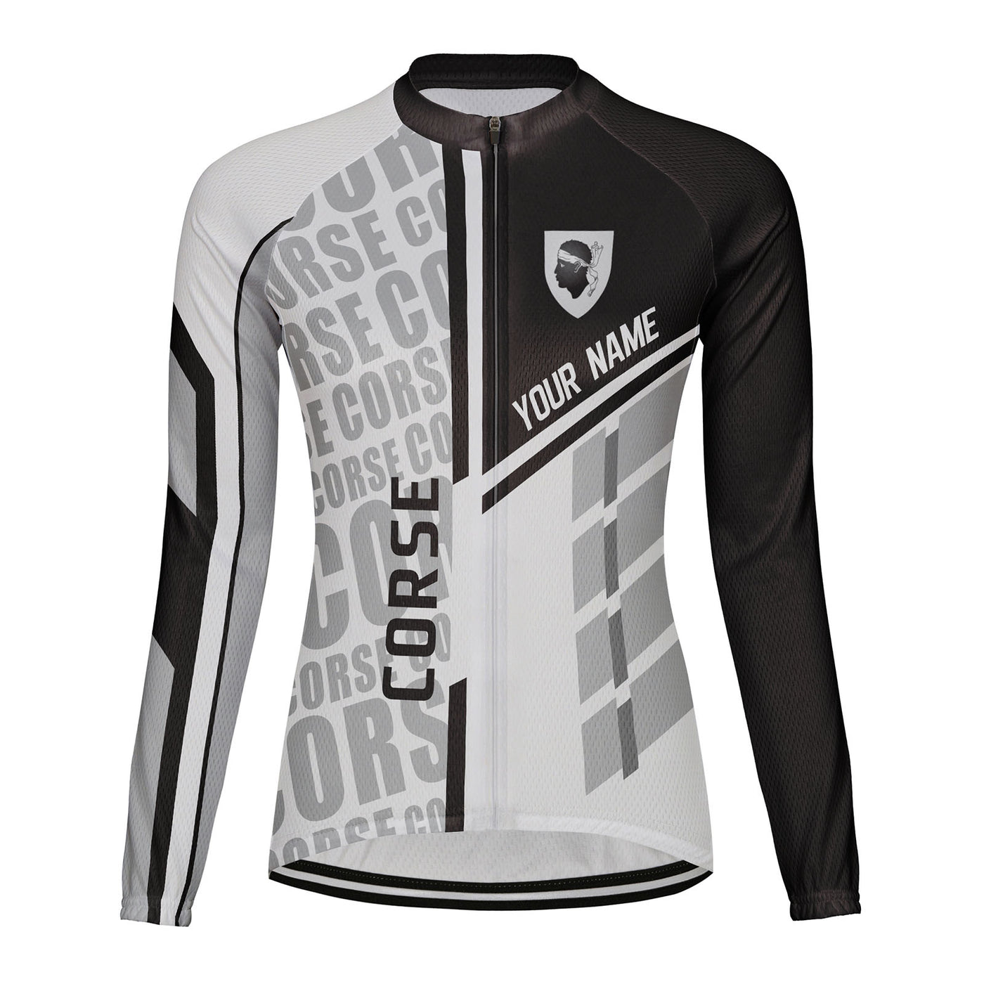 Personalized Corse Women's Winter Thermal Fleece Cycling Jersey Long Sleeve