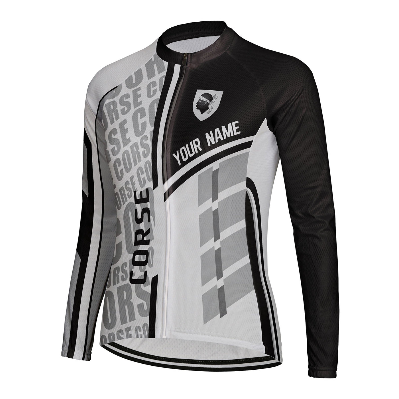 Personalized Corse Women's Winter Thermal Fleece Cycling Jersey Long Sleeve