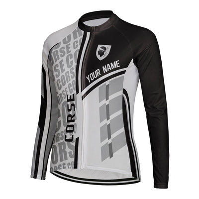 Personalized Corse Women's Winter Thermal Fleece Cycling Jersey Long Sleeve