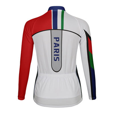Personalized Paris Women's Winter Thermal Fleece Cycling Jersey Long Sleeve