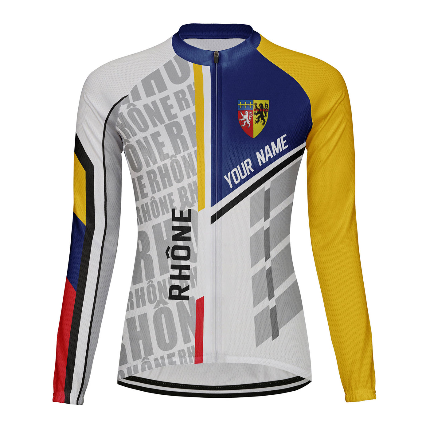 Personalized Rhône Women's Winter Thermal Fleece Cycling Jersey Long Sleeve
