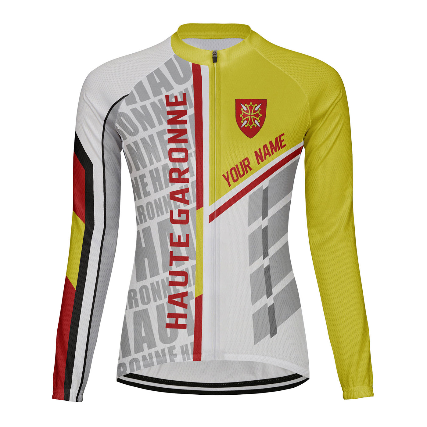 Personalized Haute Garonne Women's Winter Thermal Fleece Cycling Jersey Long Sleeve