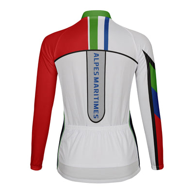 Personalized Alpes Maritimes Women's Winter Thermal Fleece Cycling Jersey Long Sleeve