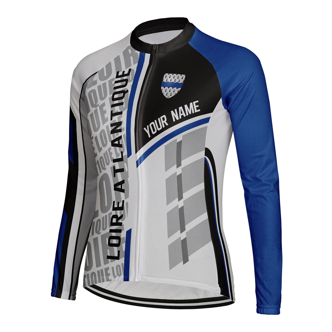 Personalized Loire Atlantique Women's Winter Thermal Fleece Cycling Jersey Long Sleeve