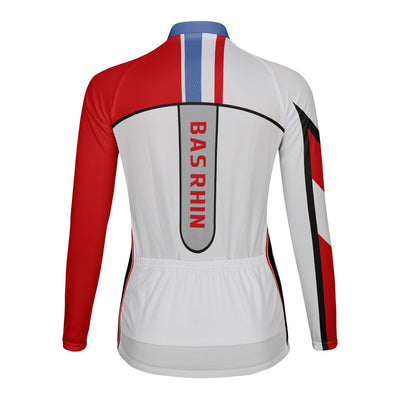 Personalized Bas Rhin Women's Winter Thermal Fleece Cycling Jersey Long Sleeve
