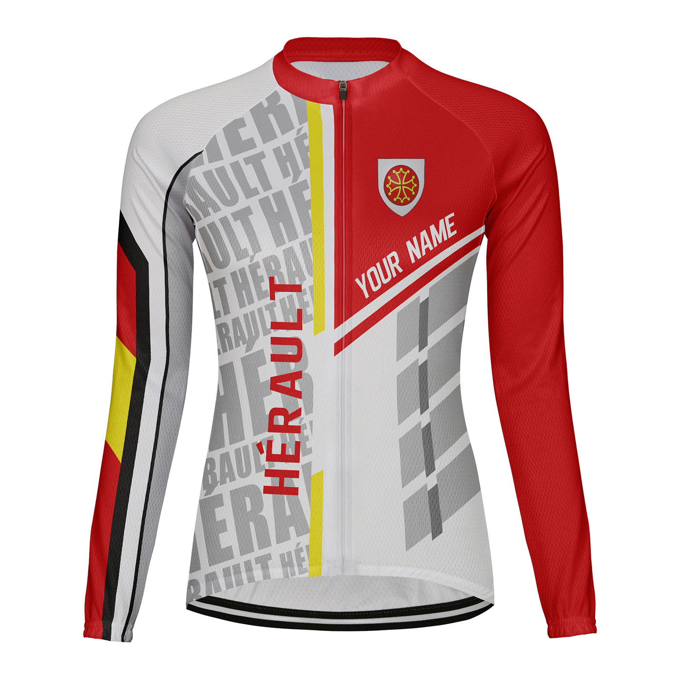 Personalized Hérault Women's Winter Thermal Fleece Cycling Jersey Long Sleeve