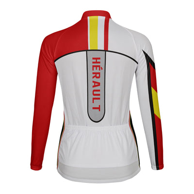 Personalized Hérault Women's Winter Thermal Fleece Cycling Jersey Long Sleeve
