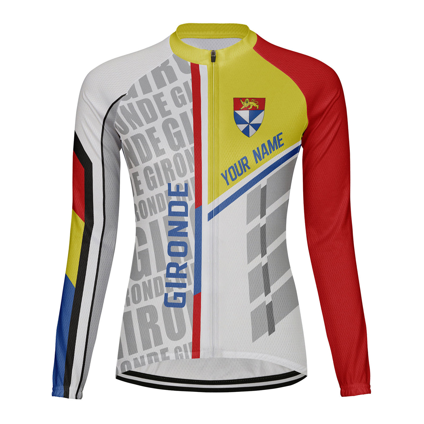 Personalized Gironde Women's Winter Thermal Fleece Cycling Jersey Long Sleeve