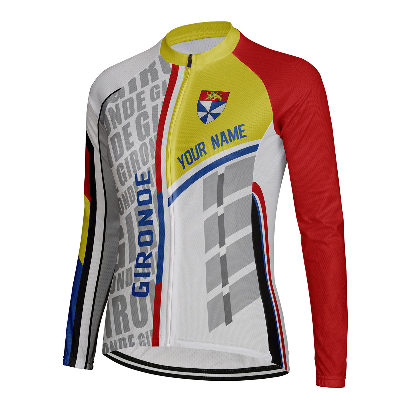 Personalized Gironde Women's Winter Thermal Fleece Cycling Jersey Long Sleeve