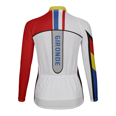 Personalized Gironde Women's Winter Thermal Fleece Cycling Jersey Long Sleeve