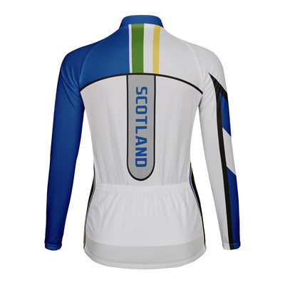 Personalized Scotland Women's Winter Thermal Fleece Cycling Jersey Long Sleeve