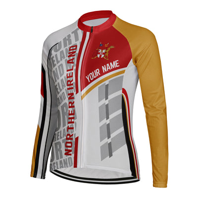 Personalized Northern Ireland Women's Winter Thermal Fleece Cycling Jersey Long Sleeve