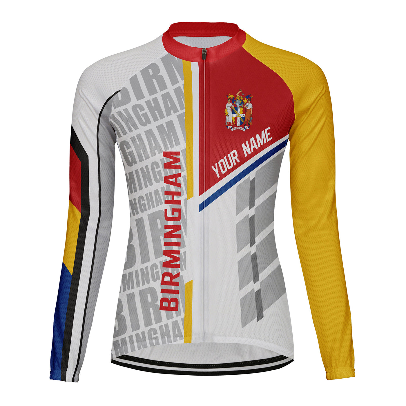 Personalized Birmingham Women's Winter Thermal Fleece Cycling Jersey Long Sleeve