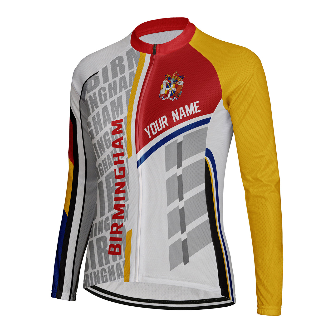 Personalized Birmingham Women's Winter Thermal Fleece Cycling Jersey Long Sleeve