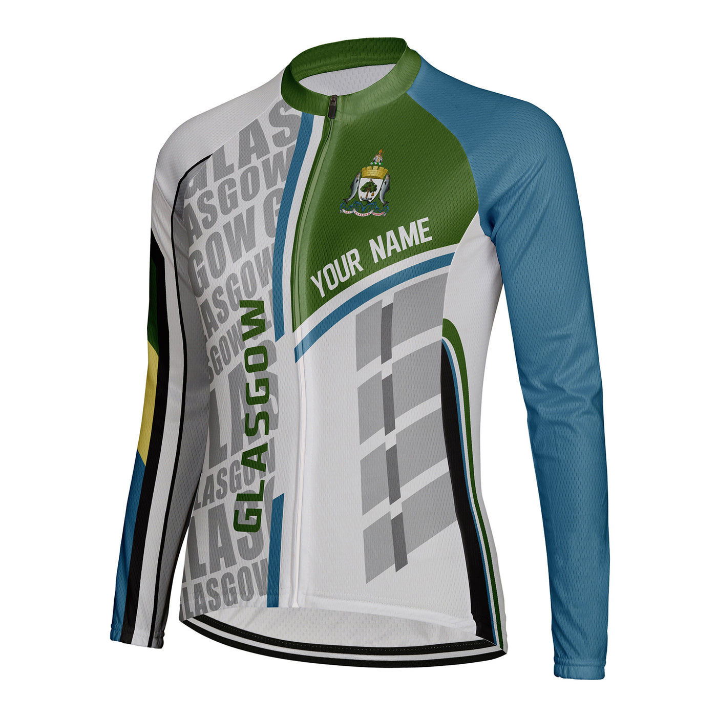 Personalized Glasgow Women's Winter Thermal Fleece Cycling Jersey Long Sleeve