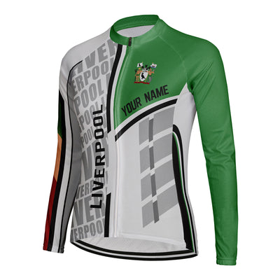 Personalized Liverpool Women's Winter Thermal Fleece Cycling Jersey Long Sleeve