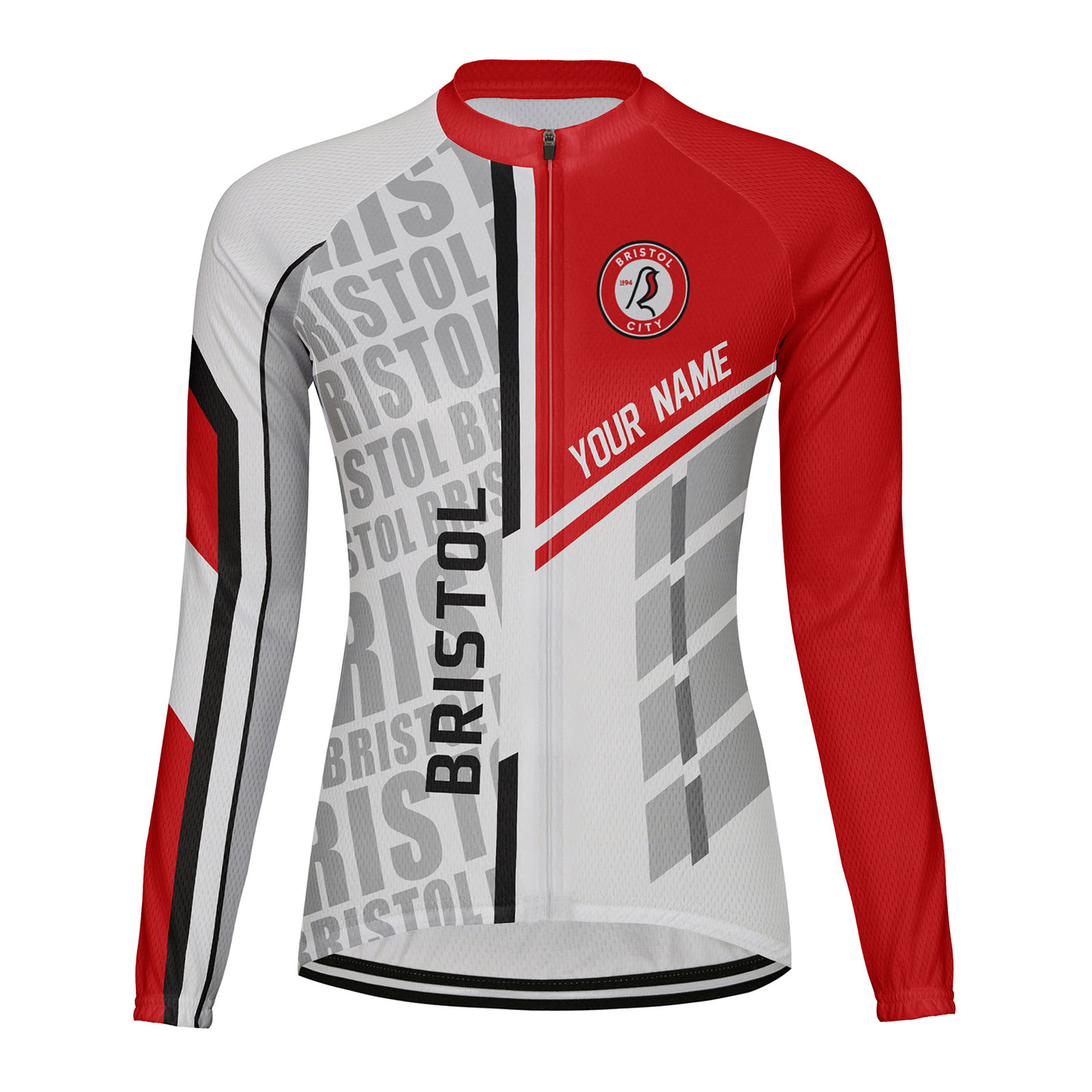 Personalized Bristol Women's Winter Thermal Fleece Cycling Jersey Long Sleeve