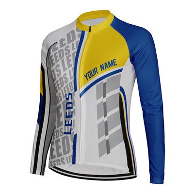 Personalized Leeds Women's Winter Thermal Fleece Cycling Jersey Long Sleeve