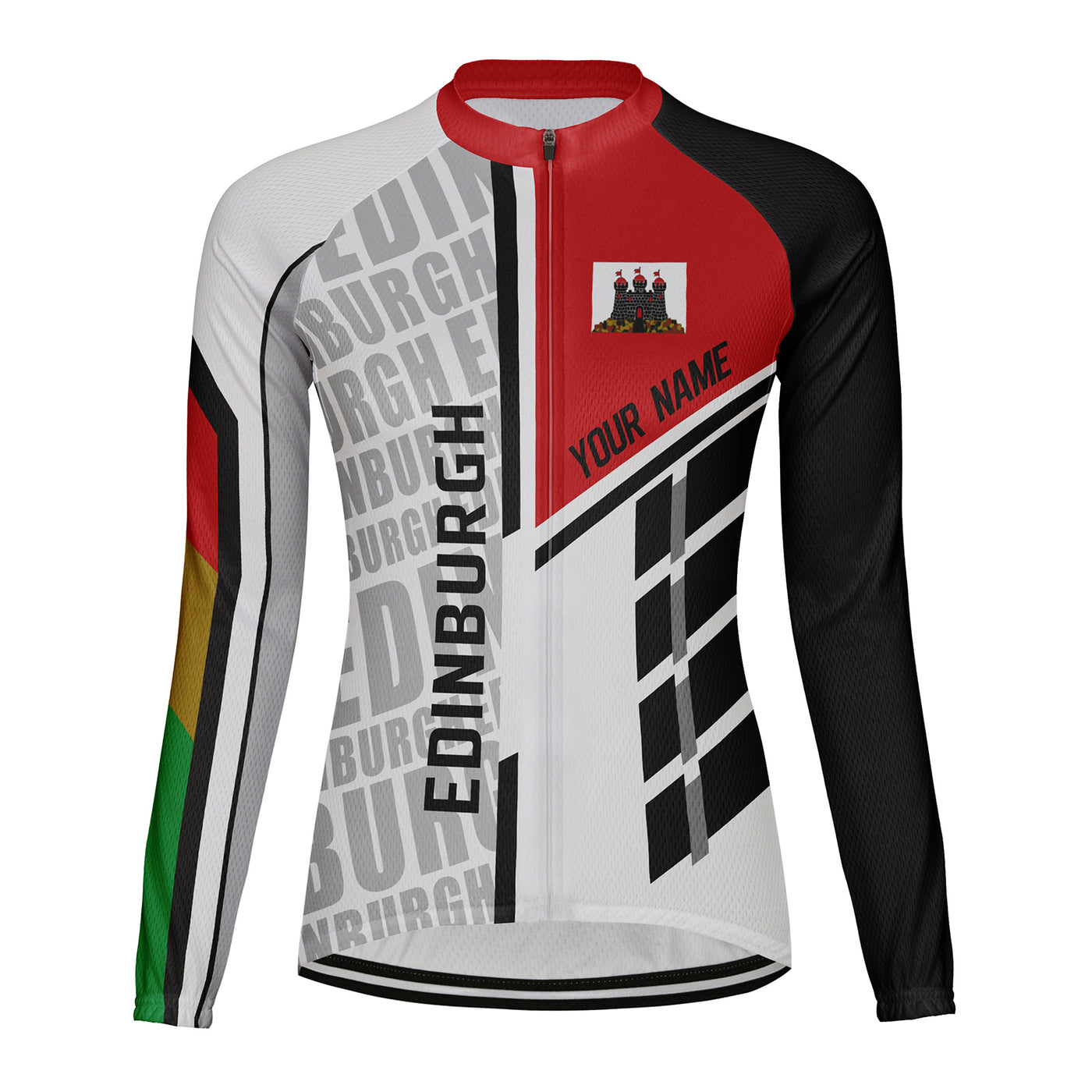 Personalized Edinburgh Women's Winter Thermal Fleece Cycling Jersey Long Sleeve