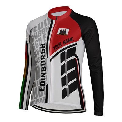 Personalized Edinburgh Women's Winter Thermal Fleece Cycling Jersey Long Sleeve