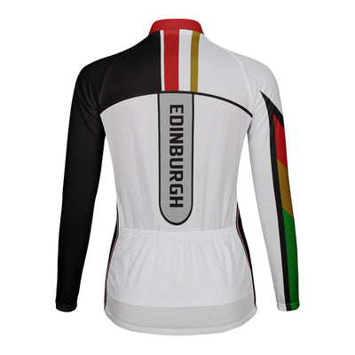 Personalized Edinburgh Women's Winter Thermal Fleece Cycling Jersey Long Sleeve