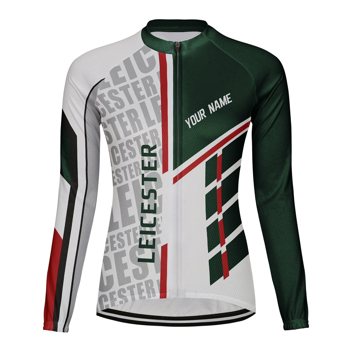 Personalized Leicester Women's Winter Thermal Fleece Cycling Jersey Long Sleeve