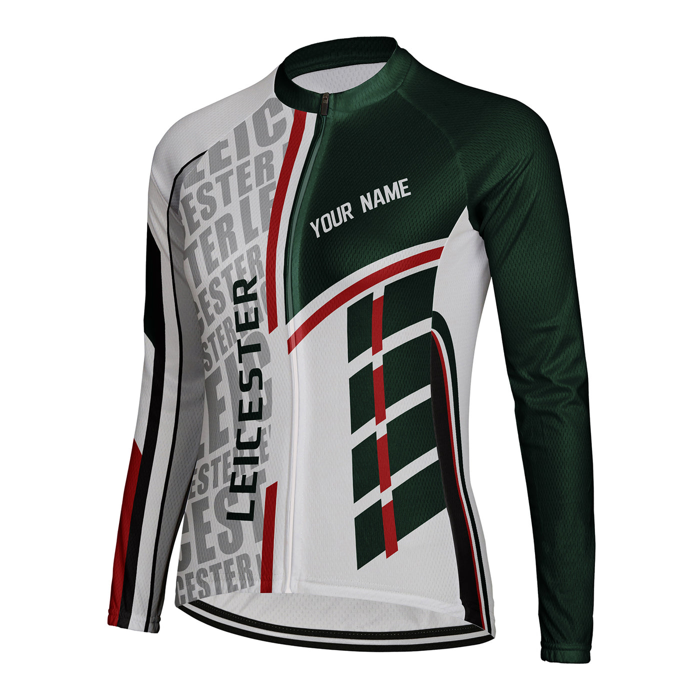 Personalized Leicester Women's Winter Thermal Fleece Cycling Jersey Long Sleeve