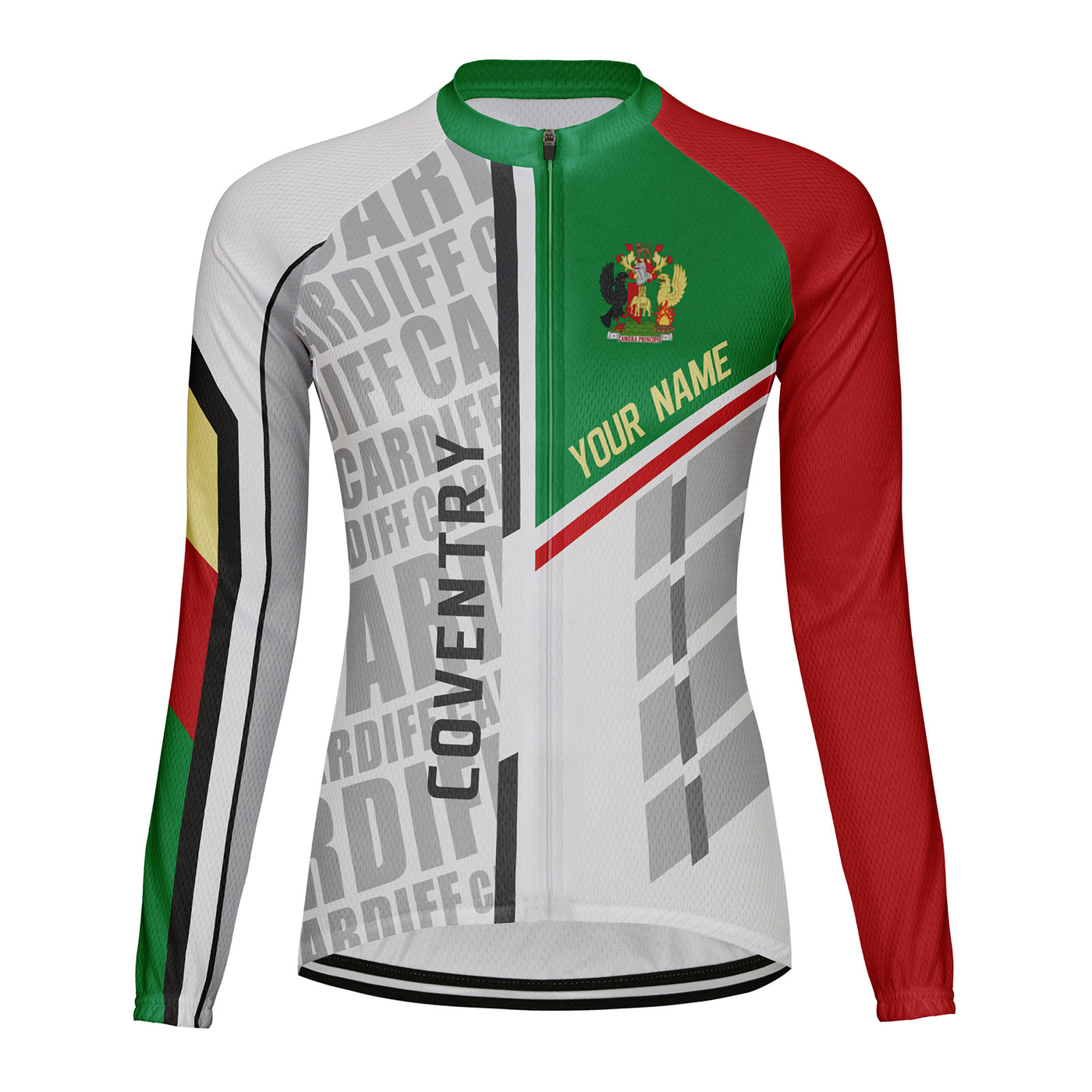 Personalized Coventry Women's Winter Thermal Fleece Cycling Jersey Long Sleeve