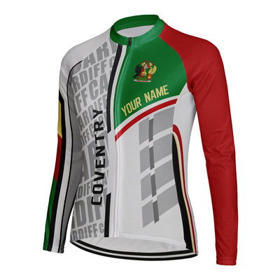 Personalized Coventry Women's Winter Thermal Fleece Cycling Jersey Long Sleeve