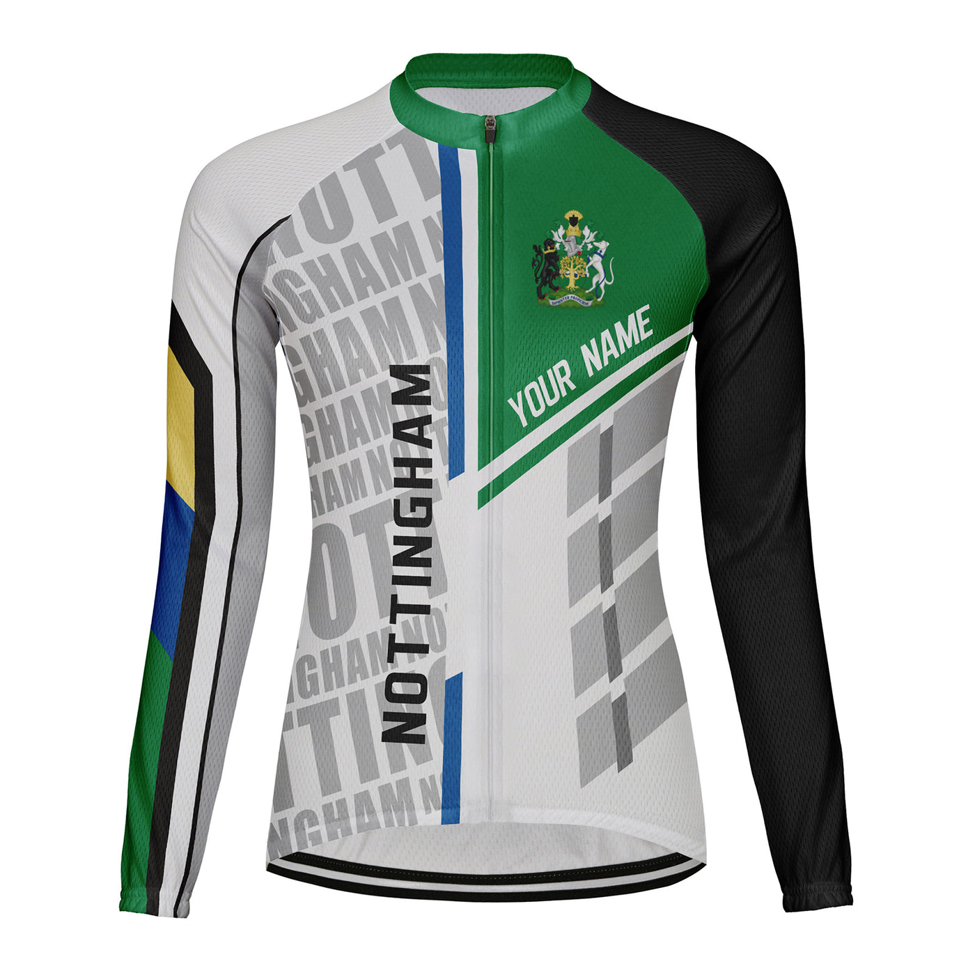 Personalized Nottingham Women's Winter Thermal Fleece Cycling Jersey Long Sleeve