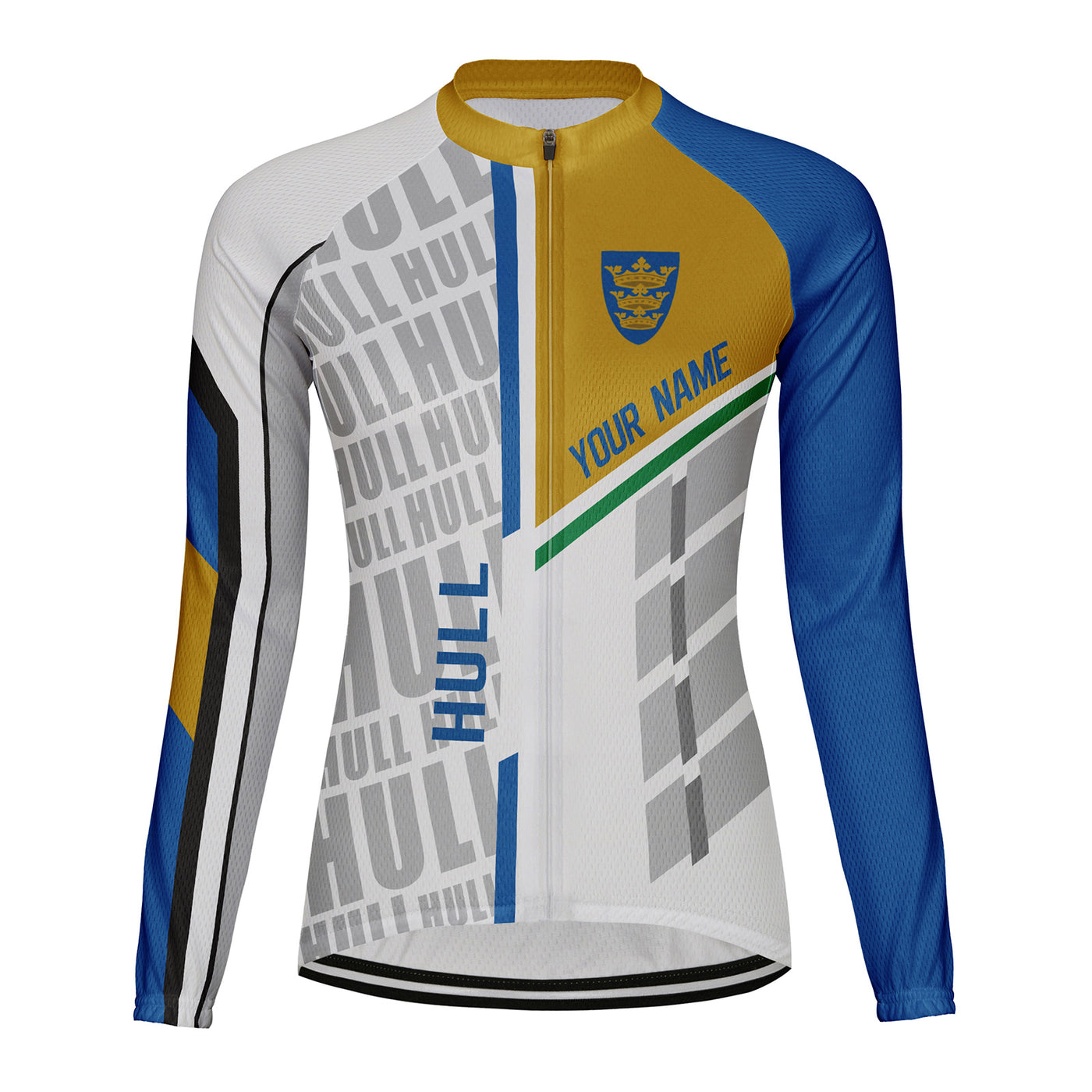 Personalized Hull Women's Winter Thermal Fleece Cycling Jersey Long Sleeve